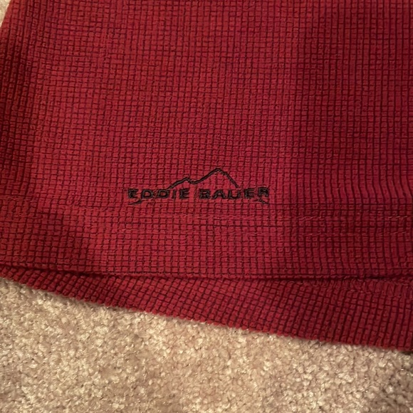 Eddie Bauer 1/4 zip maroon shirt - Picture 3 of 4